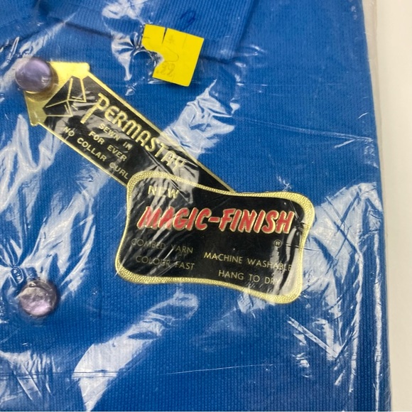 Vintage Florida Permastay Lisle Cotton Shirt Men’s Medium 15-15.5 Blue - Picture 5 of 7